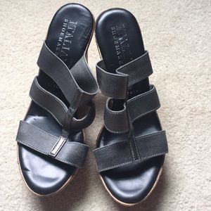 Italian made metallic wedges